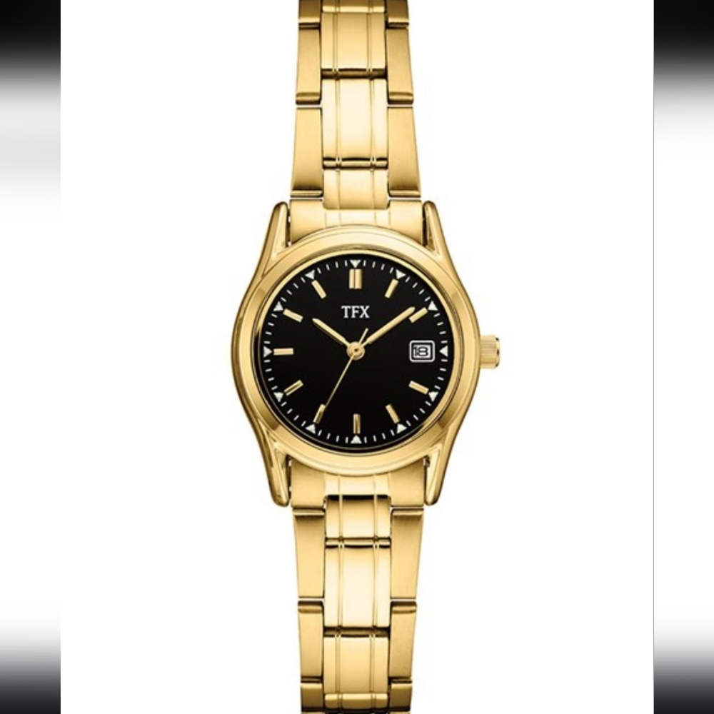Bulova TFX goldtone women's watch. Brand new, never worn. In the original box.